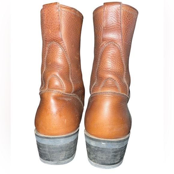 Rhino Brown Leather Lace Up Boots - Picture 2 of 13